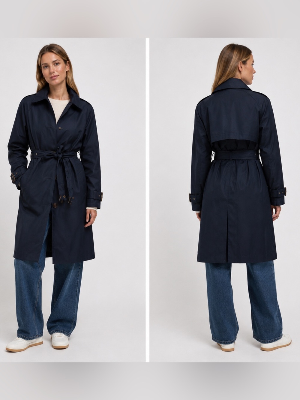 NWT Barbour Maia Waterproof Trench Coat Sz 16 US / 20 UK DARK NAVY